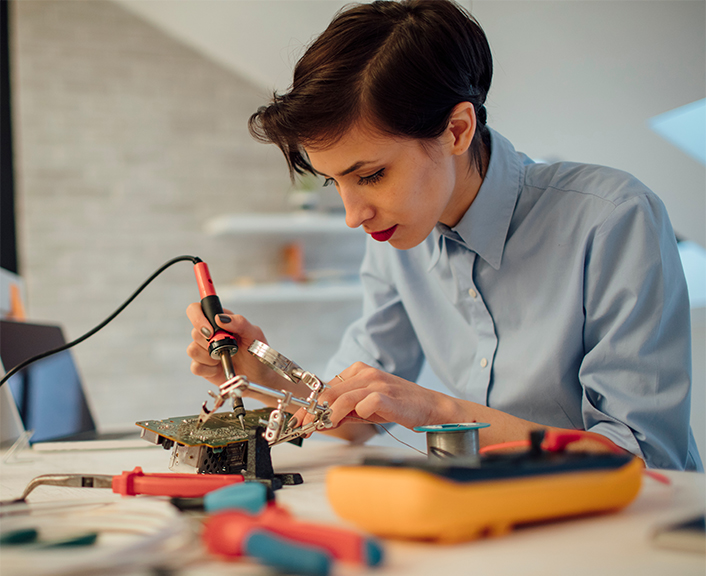 Photo of woman working in engineering